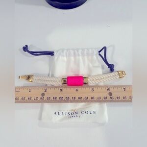 NWOT Allison Cole Tremont 7” Pink and Gold nautical rope Bracelet